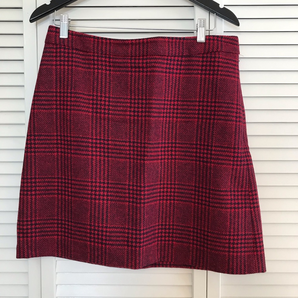 Brooks Brothers Red/Navy Houndstooth A-Line Skirt, Size 10